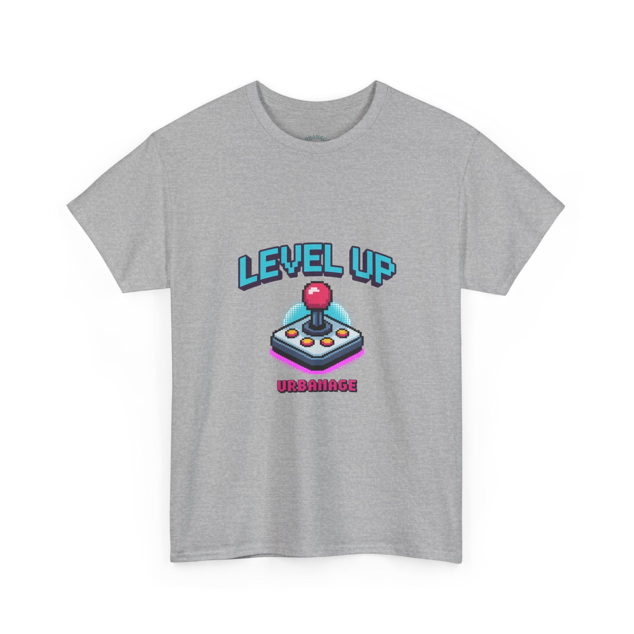 Level Up Unisex Heavy Cotton Tee, Retro Gamer Shirt, Video Game T-Shirt, Gift for Gamers, Fun Playful Graphic Tee