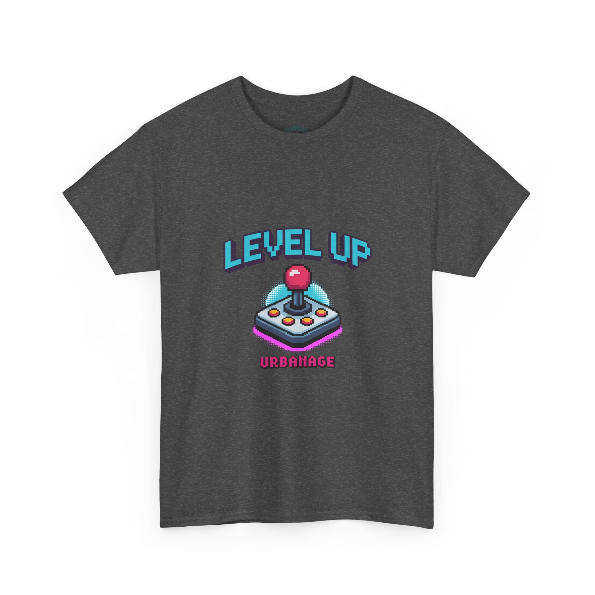 Level Up Unisex Heavy Cotton Tee, Retro Gamer Shirt, Video Game T-Shirt, Gift for Gamers, Fun Playful Graphic Tee