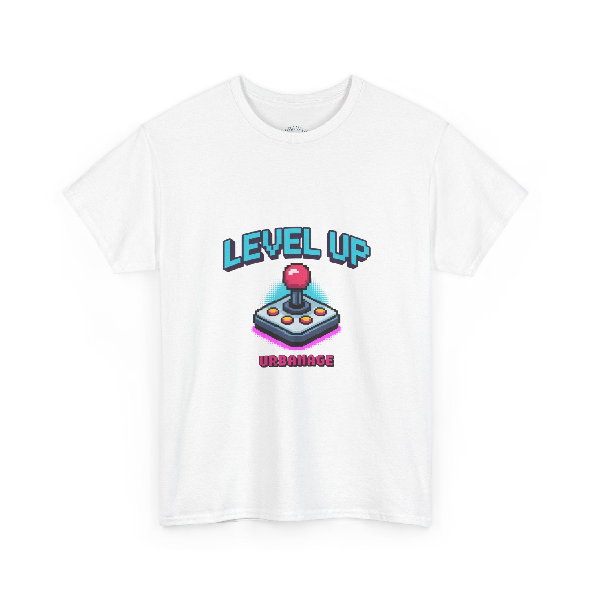 Level Up Unisex Heavy Cotton Tee, Retro Gamer Shirt, Video Game T-Shirt, Gift for Gamers, Fun Playful Graphic Tee
