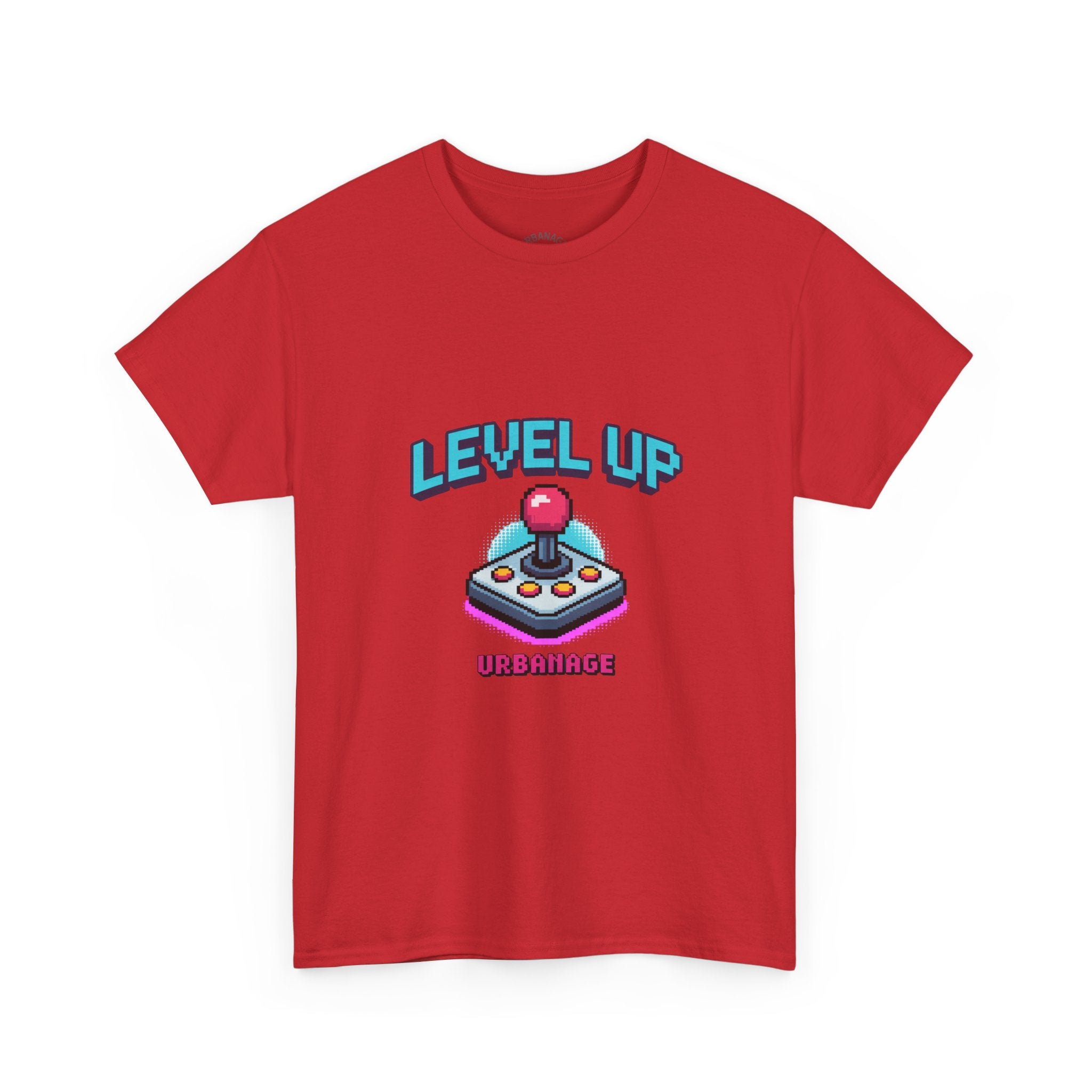 Level Up Unisex Heavy Cotton Tee, Retro Gamer Shirt, Video Game T-Shirt, Gift for Gamers, Fun Playful Graphic Tee
